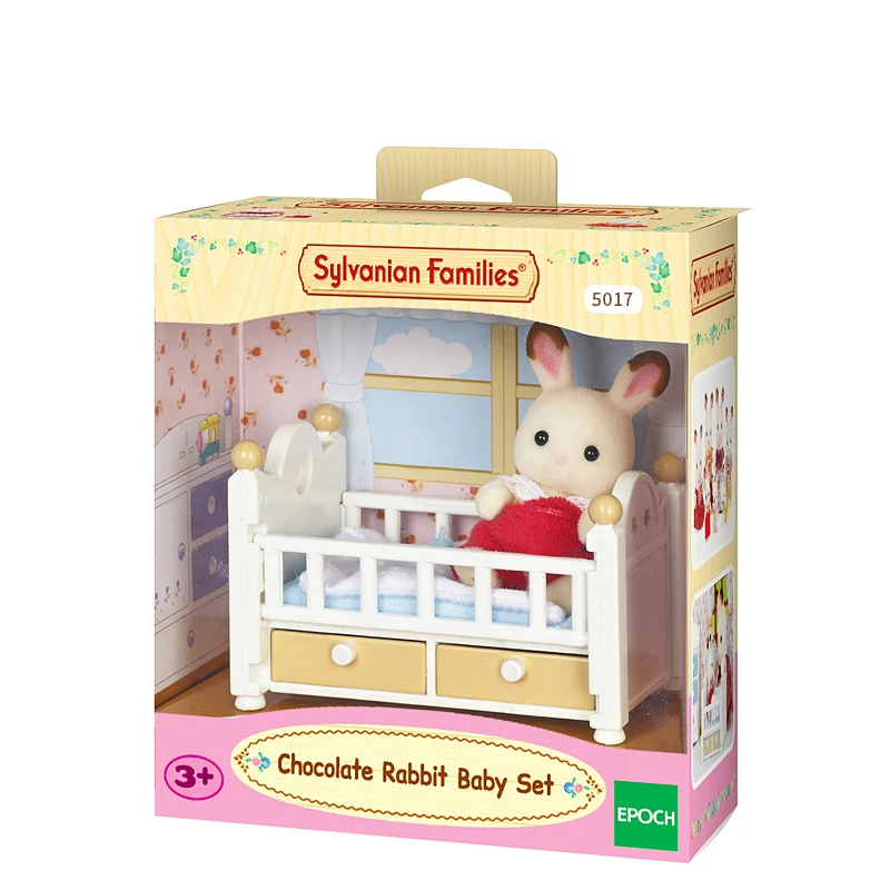 Sylvanian Families Dollhouse Furniture Figure Toy Dolls Chocolate Rabbit Baby Bed Set Girl Gift New#5017