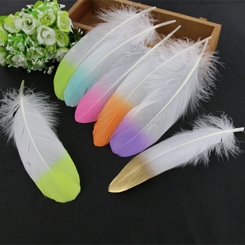 

10pcs/set diy handmade feathers Two-tone gradient feathers Jewelry accessories clothing accessories wedding dress feathers AC067