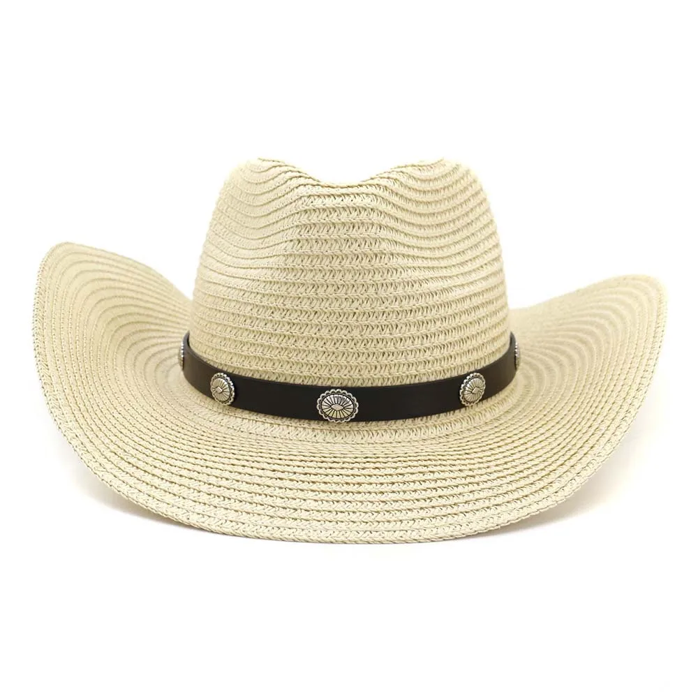 Sun Hat Man Summer Panama Straw Cowbay Casual Beach Wide Brim Outdoor Cap Accessory (10)