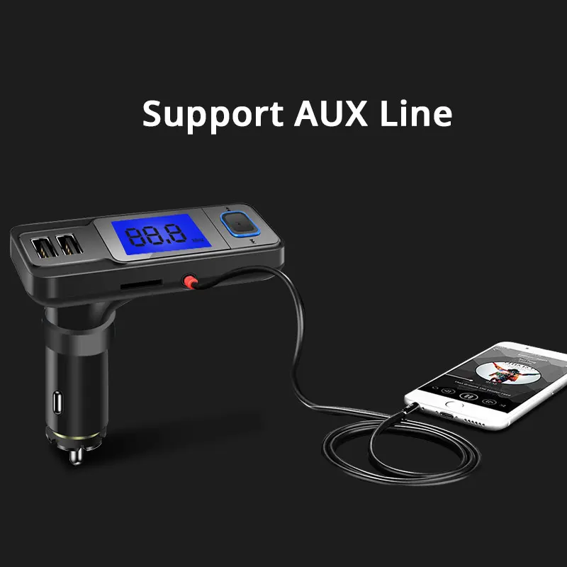 Vanjew BT719U fm передатчик Bluetooth FM модулятор 2 usb порта зарядное устройство Handsfree Вызов