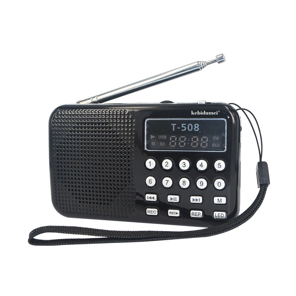Kebidumei Новый 50 мм Внутренний Магнитный T508 LED Стерео FM радио динамик USB TF карта MP3