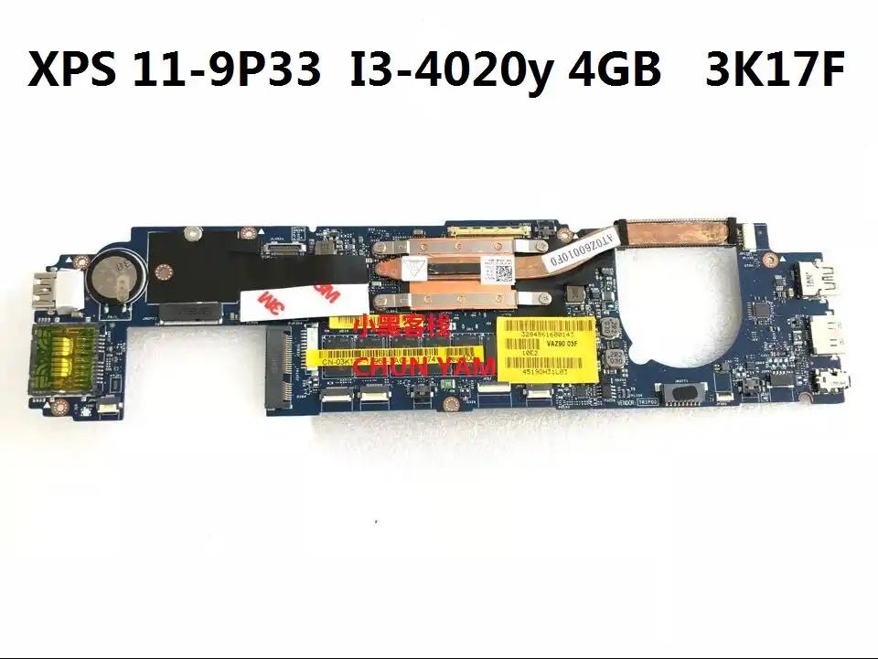 Kefu Cn 03k17f 3k17f For Dell Xps 11 9p33 Laptop Motherboard La A161p With I3 40y Cpu 4gb Momery Mainboard Notbook Pc Aliexpress