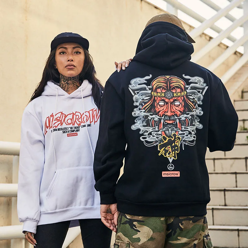 

Aolamegs Hoodies Men God Funny Printed Plus Velvet Hooded Pullover Sweatshirt Men High Street Fashion Hip Hop Streetwear Hoodie