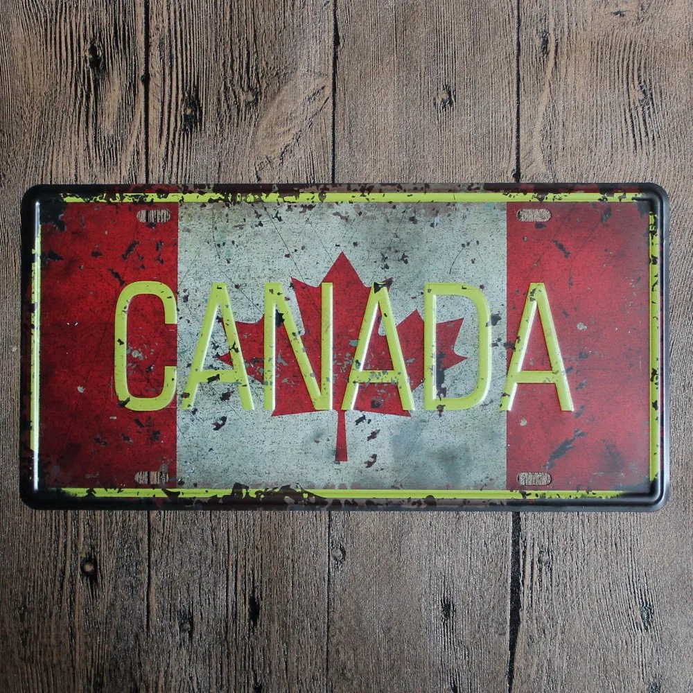 CANADA STYLE Tin Signs Metal License Plate Antique Metal Tin Painting
