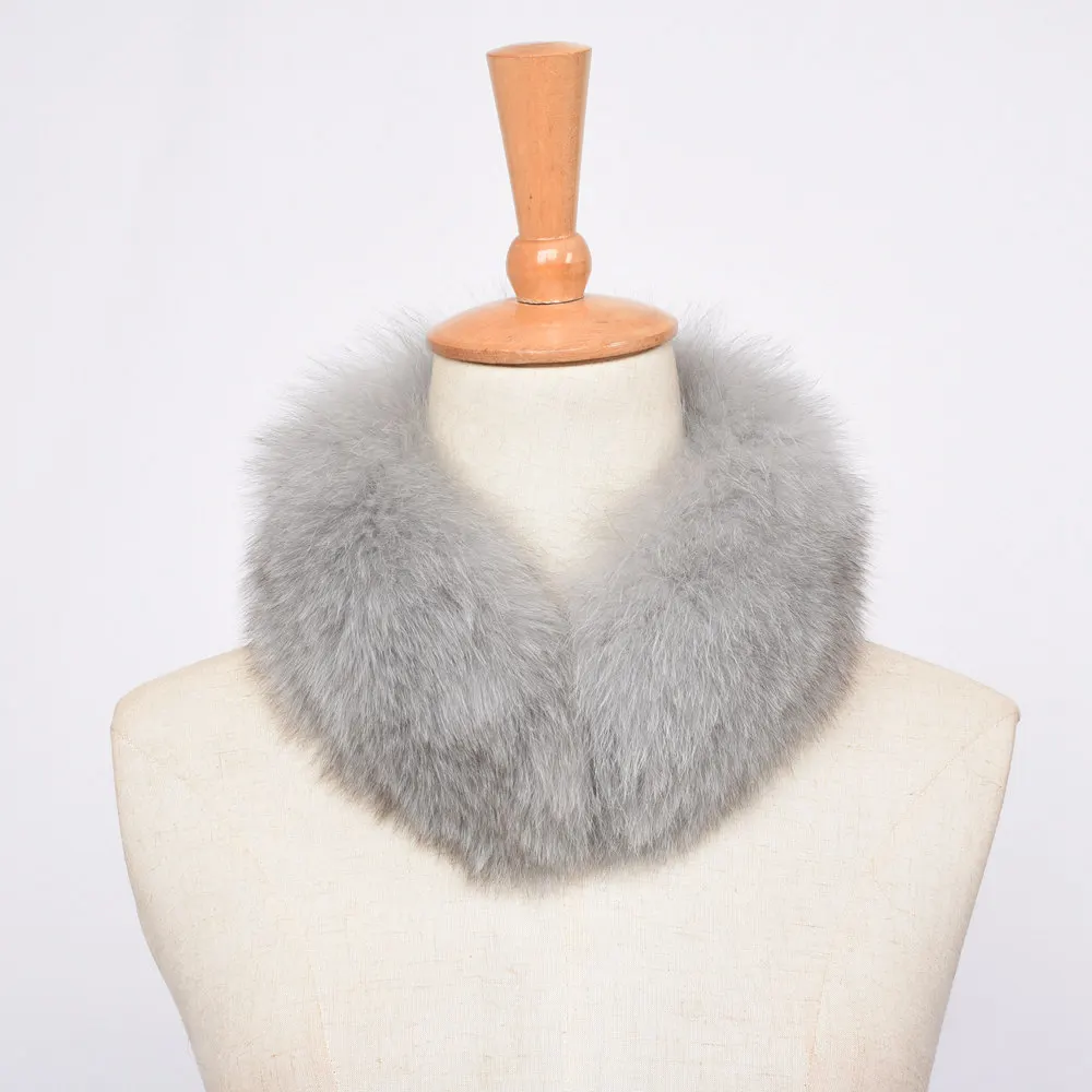 Женские шарфы из натурального Лисьего меха, Новое поступление, 13 цветов, зимний толстый теплый модный стильный высококачественный натуральный меховой шарф S7394 - Цвет: Medium Grey