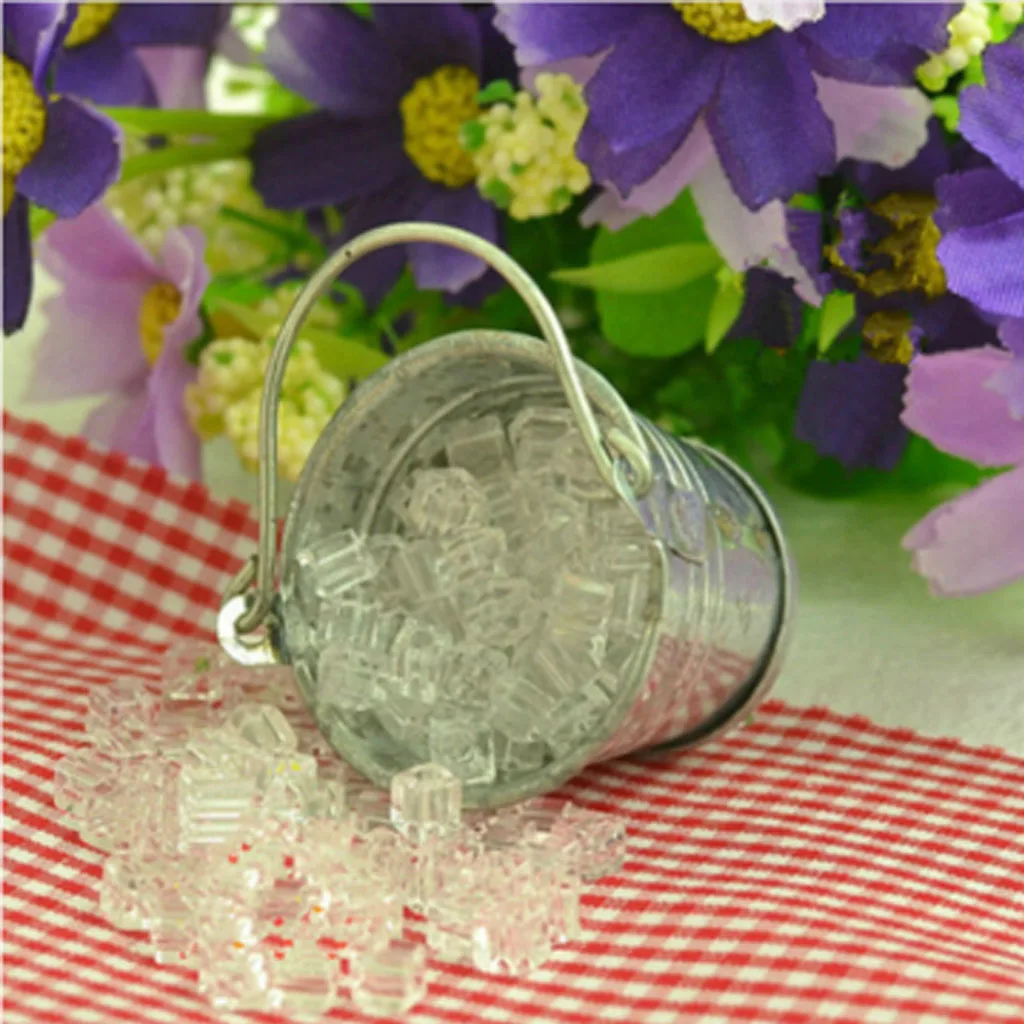 1:12 Miniature Plastic Ice Cubes For Drinks Dollhouse Kitchen Pub Bar Restaurant Decoration Accessory