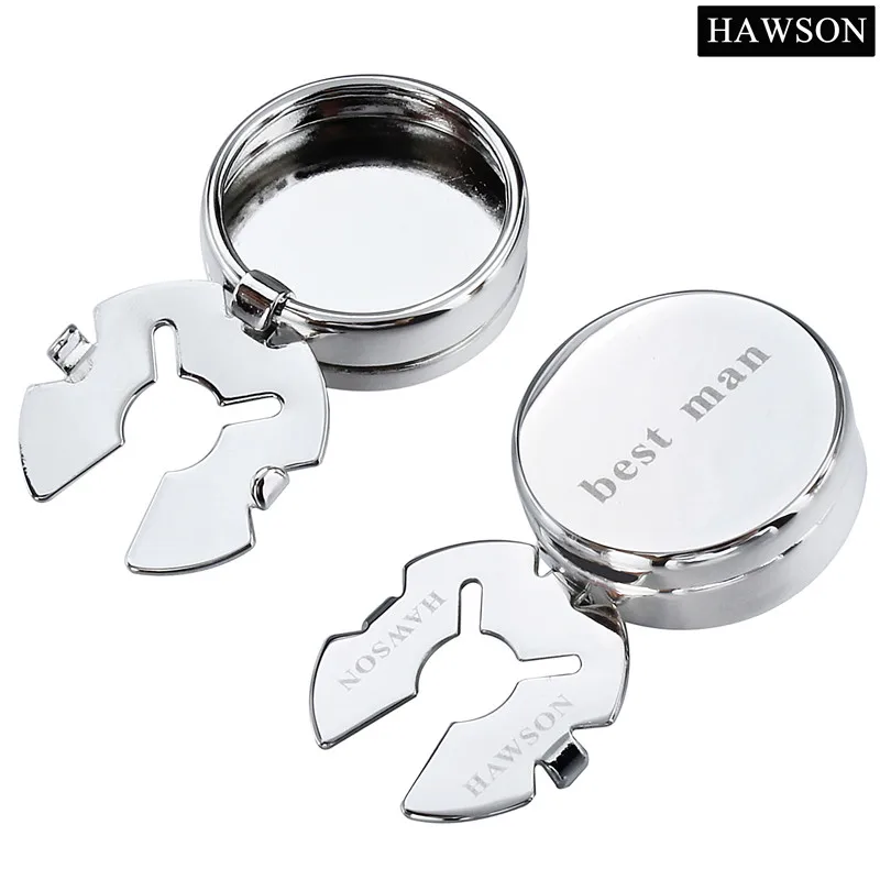 

HAWSON Cooper Cover Buttons Laser Best Man Lawyer Groomsmen Shirt Jewelry Accessory with Box