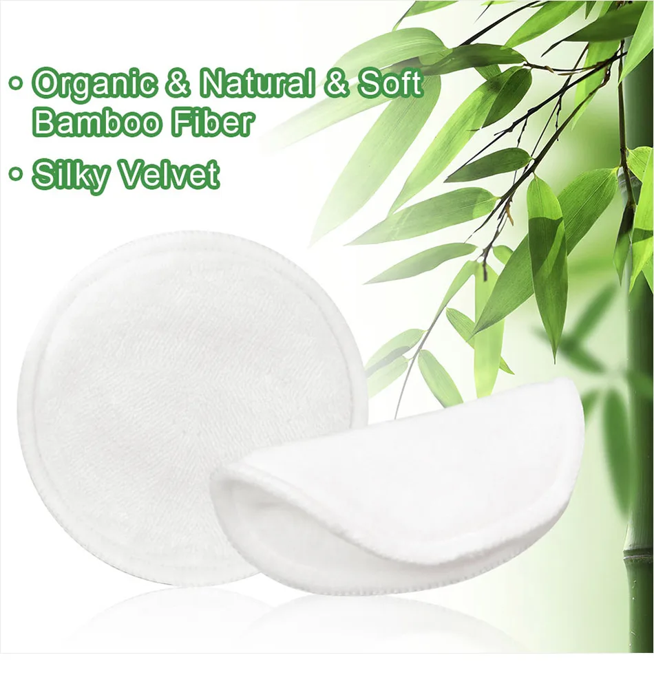 4/8/10pcs Washable Cleansing Cotton Reusable Make Up Remover Pads Microfiber Make-up Natural Bamboo Three Layer With Laundry Bag