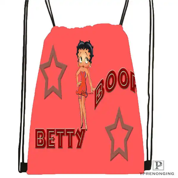 На заказ Betty Boop Drawstring рюкзак сумка милый рюкзак дети ранец(черная спинка) 31x40 см#180531-04-07 - Цвет: Drawstring Backpack