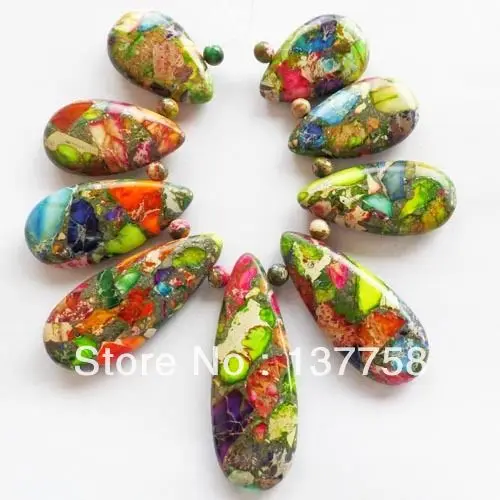 

Min. Order is 10 USD (mixed order) Multicolor Sea Sediment Stone & Pyrite Teardrop Pendant Bead set R054841