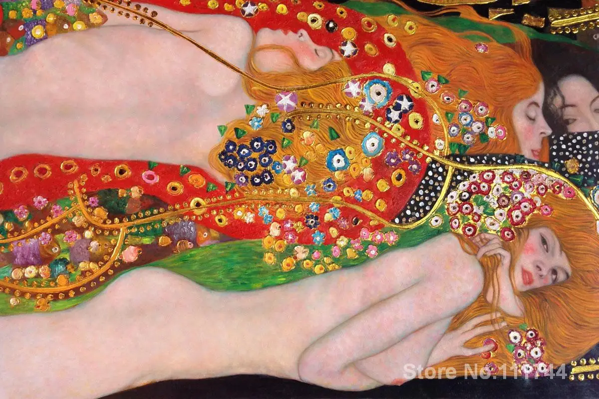 

Gold paintings of Gustav Klimt Water Serpents II (Luxury Line) Hand painted canvas art High quality