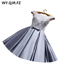 YRPX# короткие платья подружки невесты на шнуровке серого и винно-Красного цвета размера плюс, новое весенне-летнее платье для свадебной вечеринки и выпускного вечера, дешево