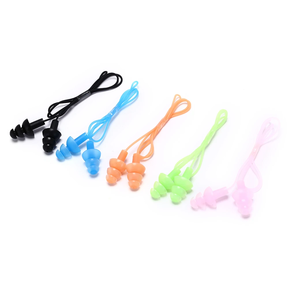 Women Men Soft Silicone Swimming Ear Plugs Earplugs Pool Accessories Water Sports Swim Ear Plug 5 Colors