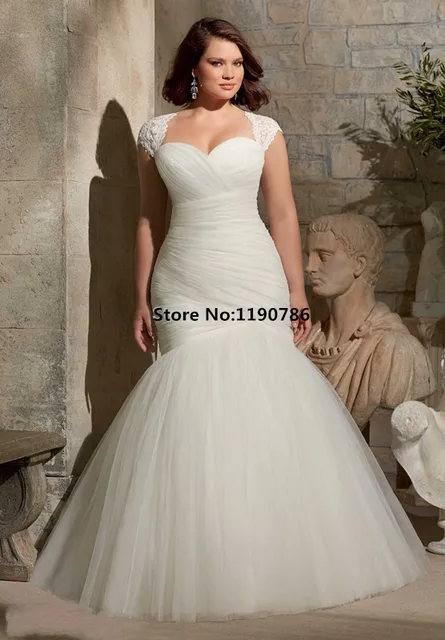 Plus Size Keyhole Back Wedding Dress