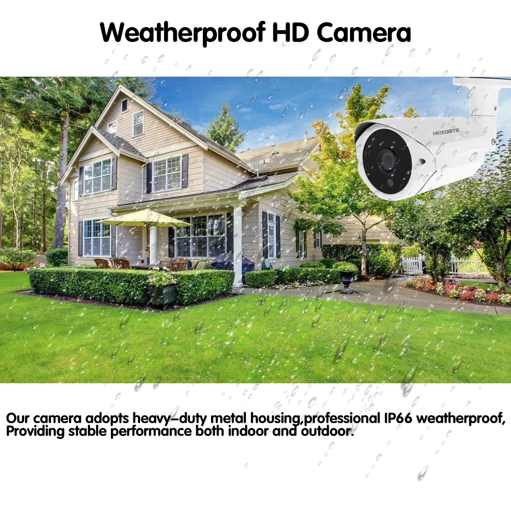 HKIXDISTE Home 8CH CCTV System 4MP DVR 8PCS 4.0MP IR Weatherproof Outdoor Indoor Video Surveillance Home Security Camera Kits