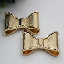 6 шт./лот) высокого качества Красивые золотистым бантом сандалии кнопку клип поделки Руководство металла Украшения для обуви