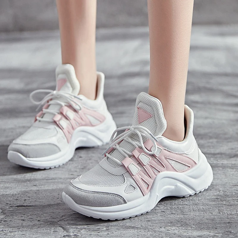 

Women Shoes 2019 Hot Sale Fashion Tenis Feminino Breathable Mesh Platform Dad Shoes Woman Casual Vulcanize Shoes Chunky Sneakers