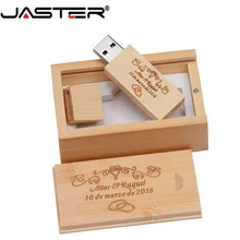 JASTER USB 2,0 Клен деревянный usb+ Подарочная коробка usb флэш-накопитель 4 ГБ 8 ГБ 16 ГБ 32 ГБ 64 ГБ(более 10 шт бесплатный логотип) свадебные подарки