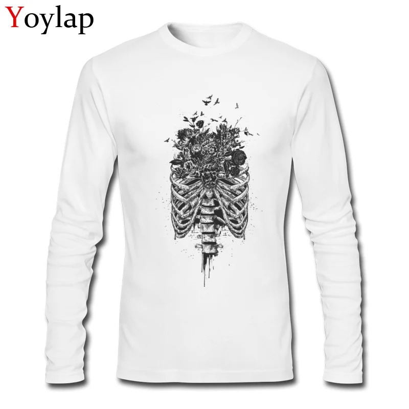 Student Tops Tees Faddish Printed T Shirt 100% Cotton Fabric Crew Neck Long Sleeve Design New life (bw) Tee Shirt Top Quality New life (bw) white