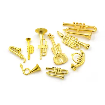 

1:12 Dollhouse Miniature Artificial Vintage Craft Micro Classic Musical Instruments for Dolls DIY Home Christmas Model Kit