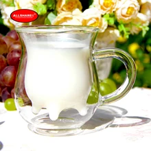 Оригинальная бутылка двойной стеклянный микроволновый термостойкий молочный стакан маленькая чашка для молока Высокая боросиликатная термостойкая чашка для здоровья