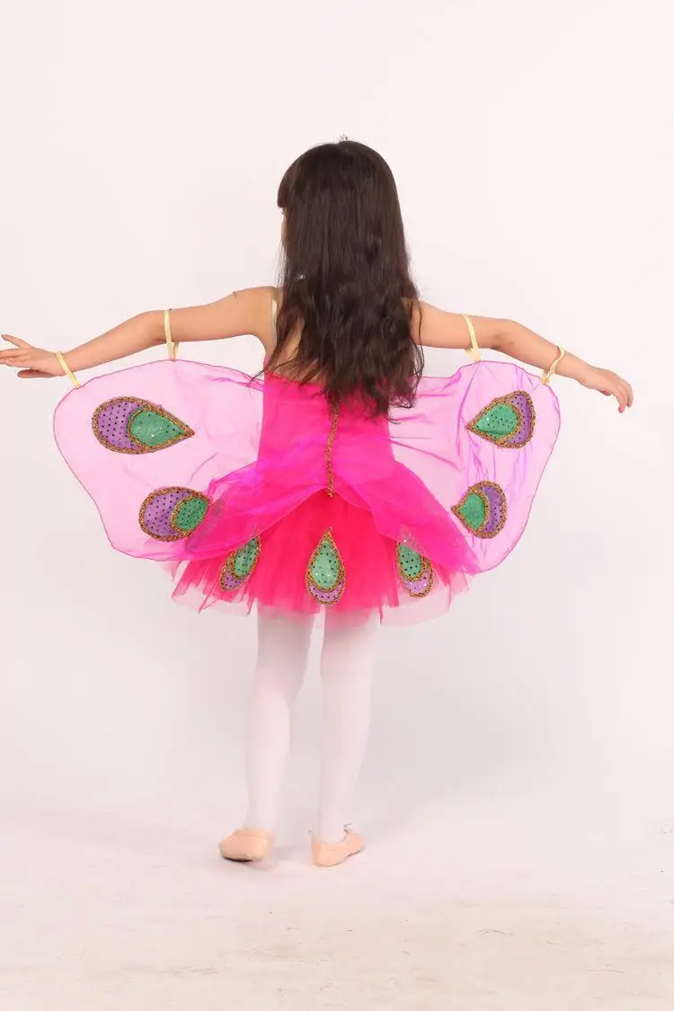 F4-2 Girls Ballerina Butterfly  Fancy Dress Up  Cartoon Character Costume S M L 