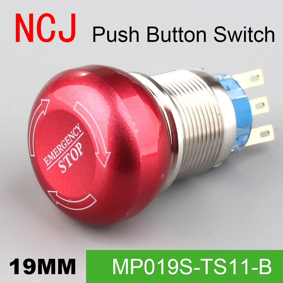 

NCJ 19mm STOP Pattern Waterproof Stainless Steel Emergency STOP Push Button Switch Elevator emergency button Failure stopped