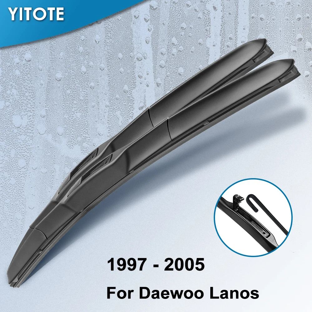 

YITOTE Windscreen Hybrid Wiper Blades for Daewoo Lanos Fit Hook Arms 1997 1998 1999 2000 2001 2002 2003 2004 2005