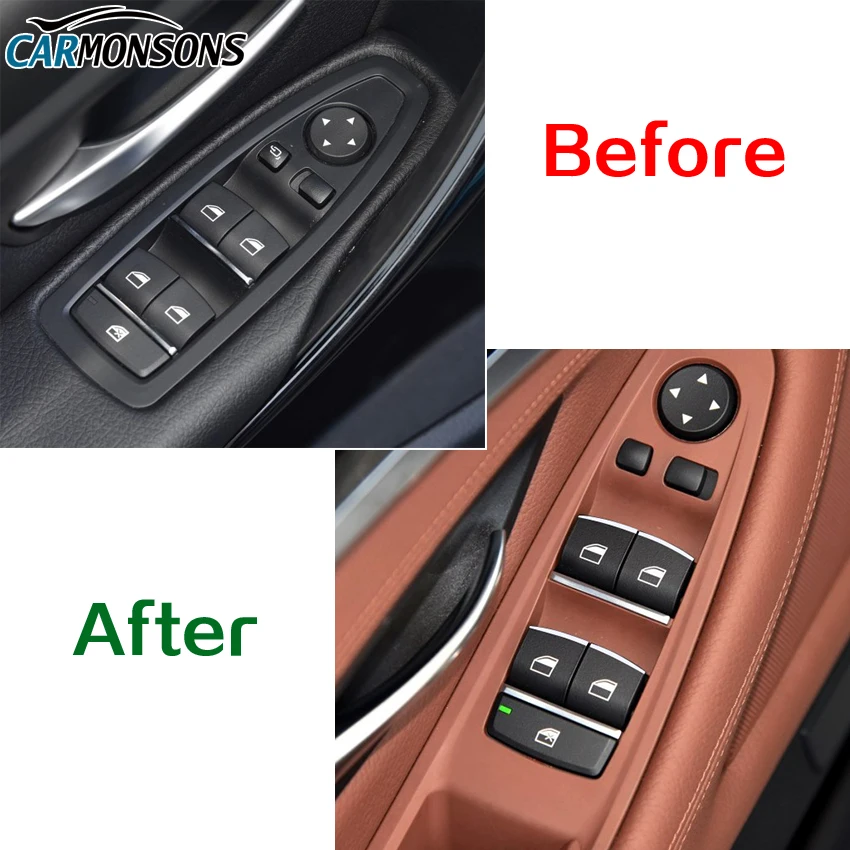 For BMW 1 2 3 4 5 7 Series X1 X3 X4 F20 F22 F30 F32 F10 F01 E84 F25 F26 Door Windows Lift Button Stickers Trim Cover Accessories For BMW 1 2 3 4 5 7 Series X1 X3 X4 F20 F22 F30 F32 F10 F01 E84 F25 F26 Door Windows Lift Button Stickers Trim Cover Accessories