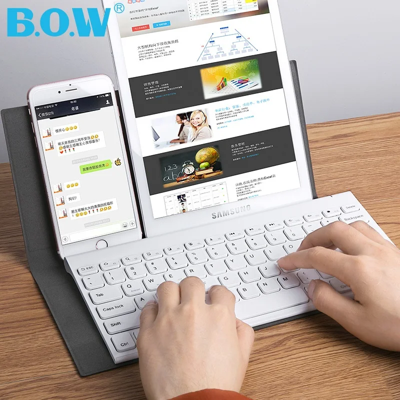 Мини клавиатура и планшет B O W HB068S тонкая Портативная Беспроводная Bluetooth набор Mo