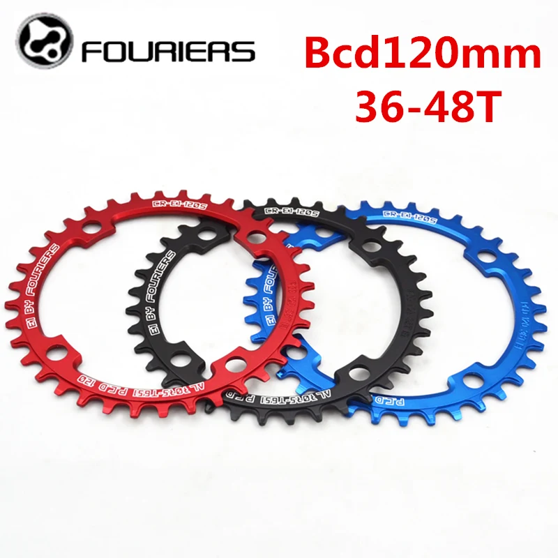 FOURIERS 120BCD круглая узкая широкая Звездочка 36 T/38 T/40 T/42 T/48 T MTB велосипедная Звездочка шатун со звездами для велосипеда запчасти