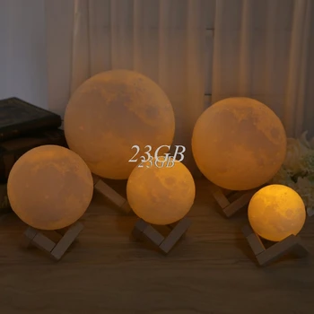 

3D Magical LED Luna Night Light Moon Lamp Desk USB Charging Touch Control 8cm/10cm/12cm/15cm/18cm/20cm Home Decor S21
