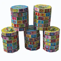 1 шт. новых детских игрушек Съемная Пластик цилиндр количество Magic Cube Дети раннего образования Игрушка арифметика Красочные Magic Cube