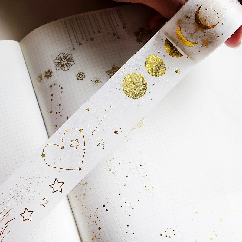 3 cm Wide Gilding Golden Moon Washi Tape Adhesive Tape DIY Scrapbooking Sticker Label Masking Tape 3 cm Wide Gilding Golden Moon Washi Tape Adhesive Tape DIY Scrapbooking Sticker Label Masking Tape