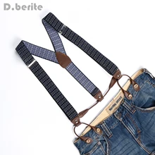 Подтяжки унисекс подтяжки Регулируемый кожаный фитинг шесть пуговиц отверстия Звезда цветочный BD753