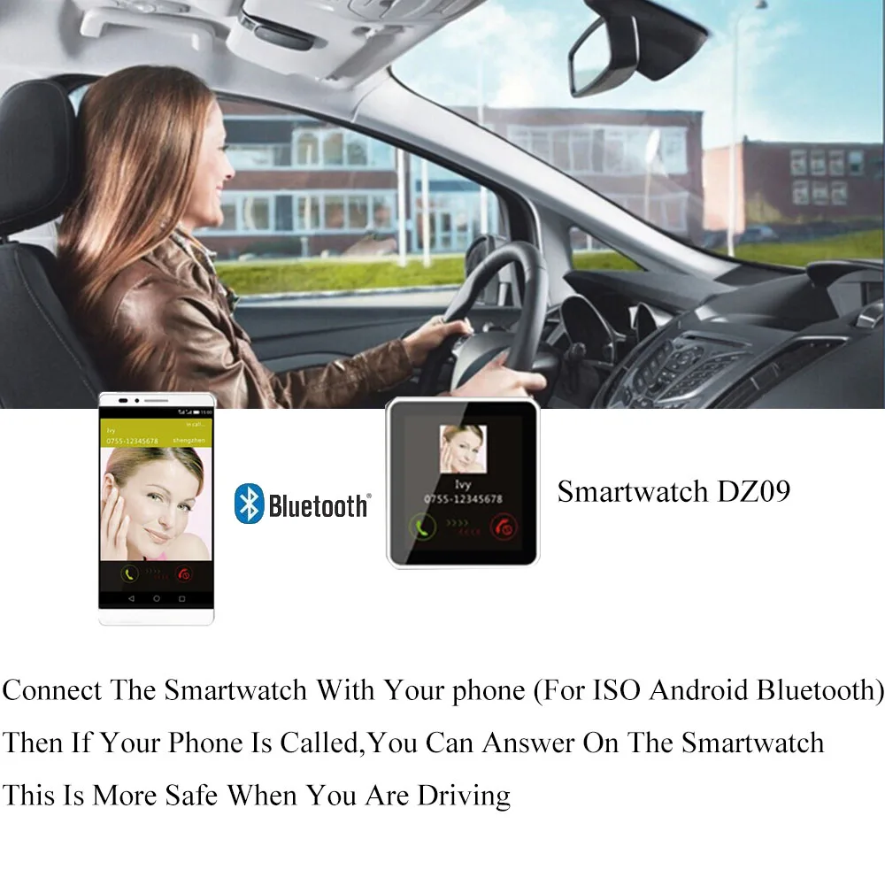 Умные часы DZ09 с камерой наручные dz09 SIM картой для Ios Android Bluetooth MTK6261 ремешок