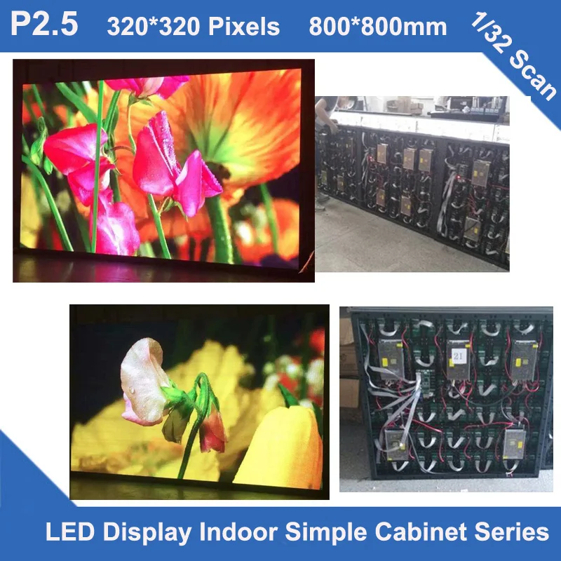 

TEEHO New Trend P2.5 indoor simple iron Cabinet 800mm*800mm 320*320 dots 1/32 scan video led screen fixed wedding school