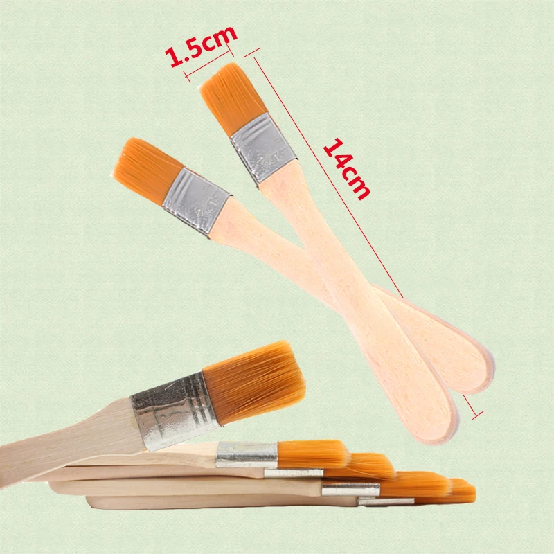 5pcs/set Wooden Handle Paint Brushes Set Oil Art Paint Brush Hand