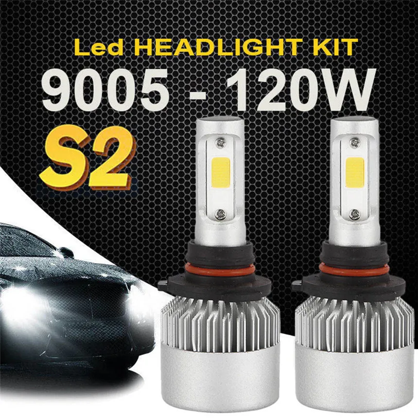 

Car-stlyling   120W 9005 HB3 12000LM COB LED Waterproof Car Headlight Kit White Beam 6000K Bulb 2-Side #5.19