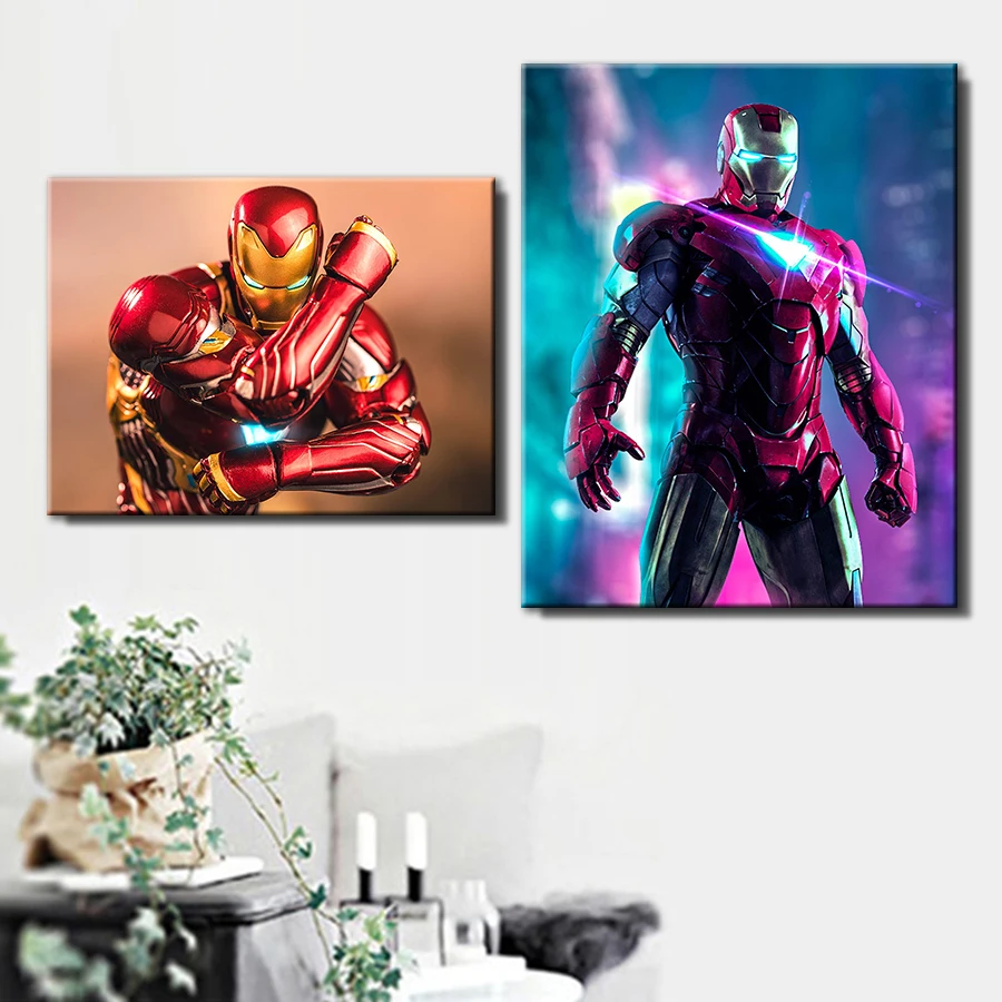 Marvel Poster Iron Man hero Canvas Painting Baby Nursery Home Decoration Kids Cartoon | Дом и сад