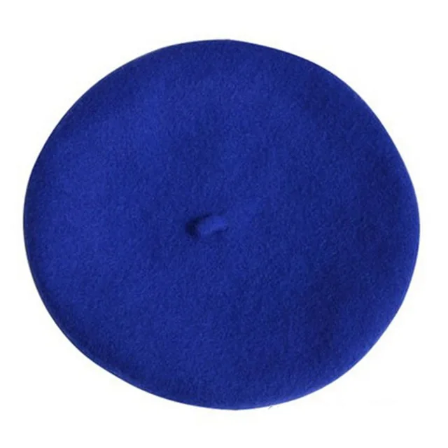 Blue Берет художника, уличные шапки художника, осень и зима, новые теплые вязаные однотонные кепки, модный мех енота, помпон, берет в стиле винтаж - Цвет: Blue