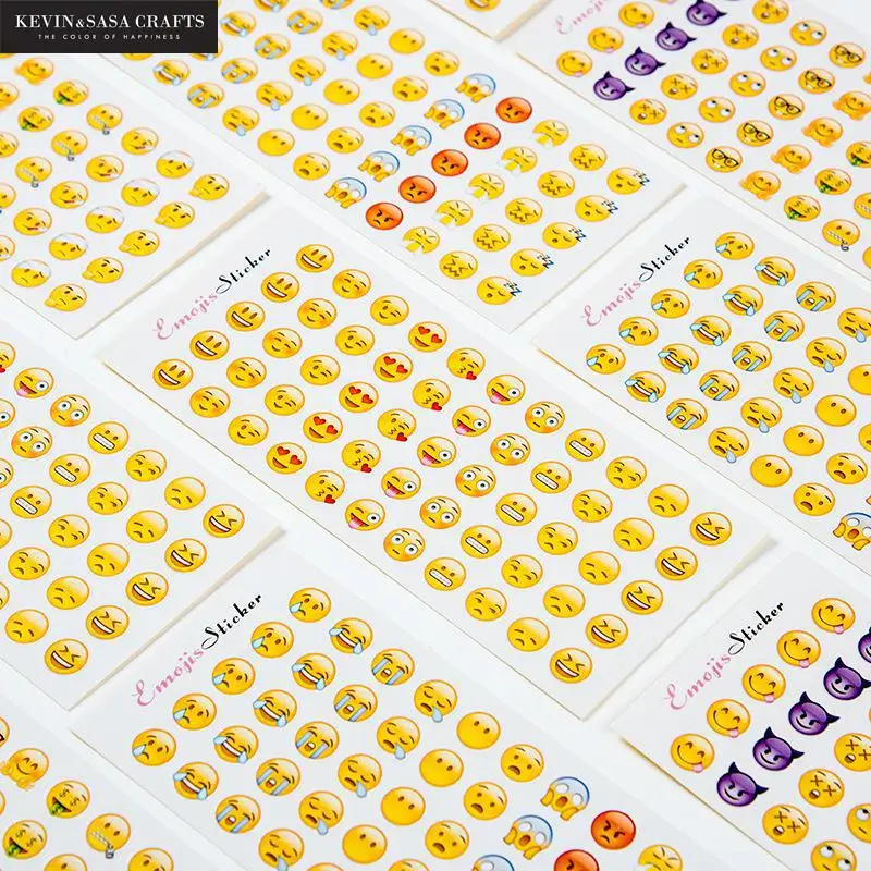 

3Sheets/Set Emoji Emotion Stickers Scrapbooking Adhesive Printer Paper Stationery Sticker Kawaii Scrapbook Sticker Quality Tool