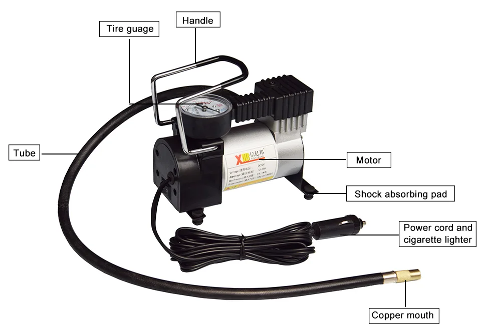 XINYIBANG портативный автомобильный воздушный компрессор сверхмощный 12 В 150 фунтов/кв. дюйм Электрический шиномонтажный насос для автомобильных велосипедов мотоциклов мяч