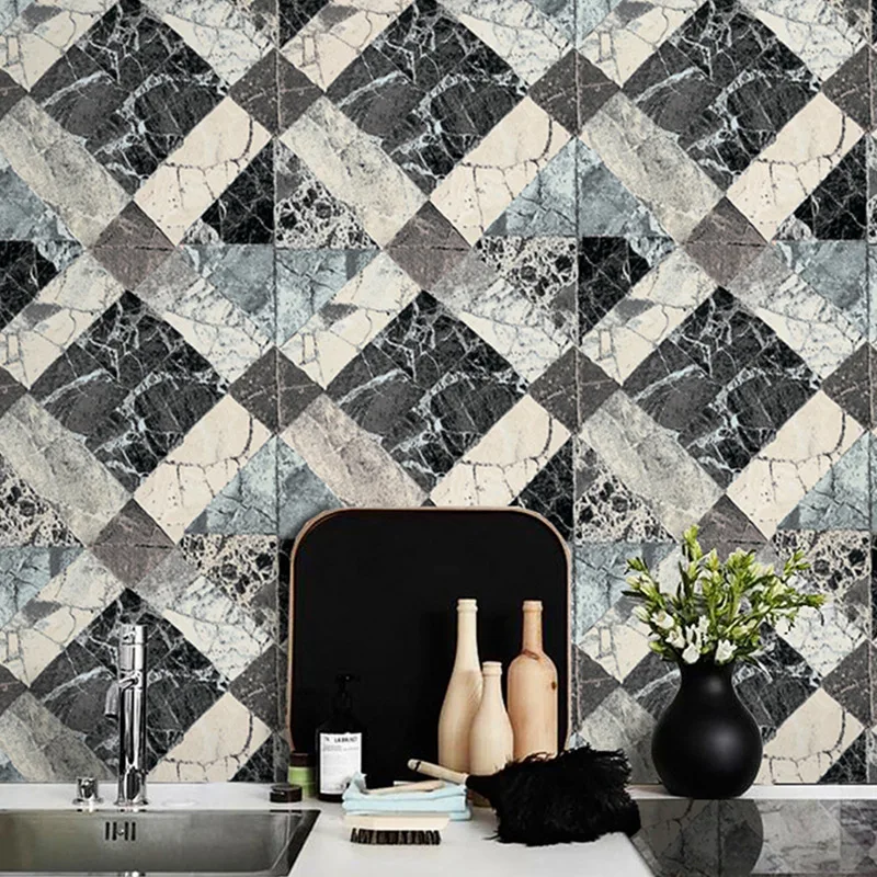 

beibehang Modern natural simulated marble stone culture stone living room bedroom plaid wallpaper Bar club walls wallpaper