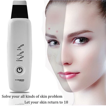 

Ultrasonic Facial Cleaner Pores Deep Cleaning Cleanser Massager Acne Wrinkle Removal Scrub Exfoliator Face Skin Care SPA Beauty