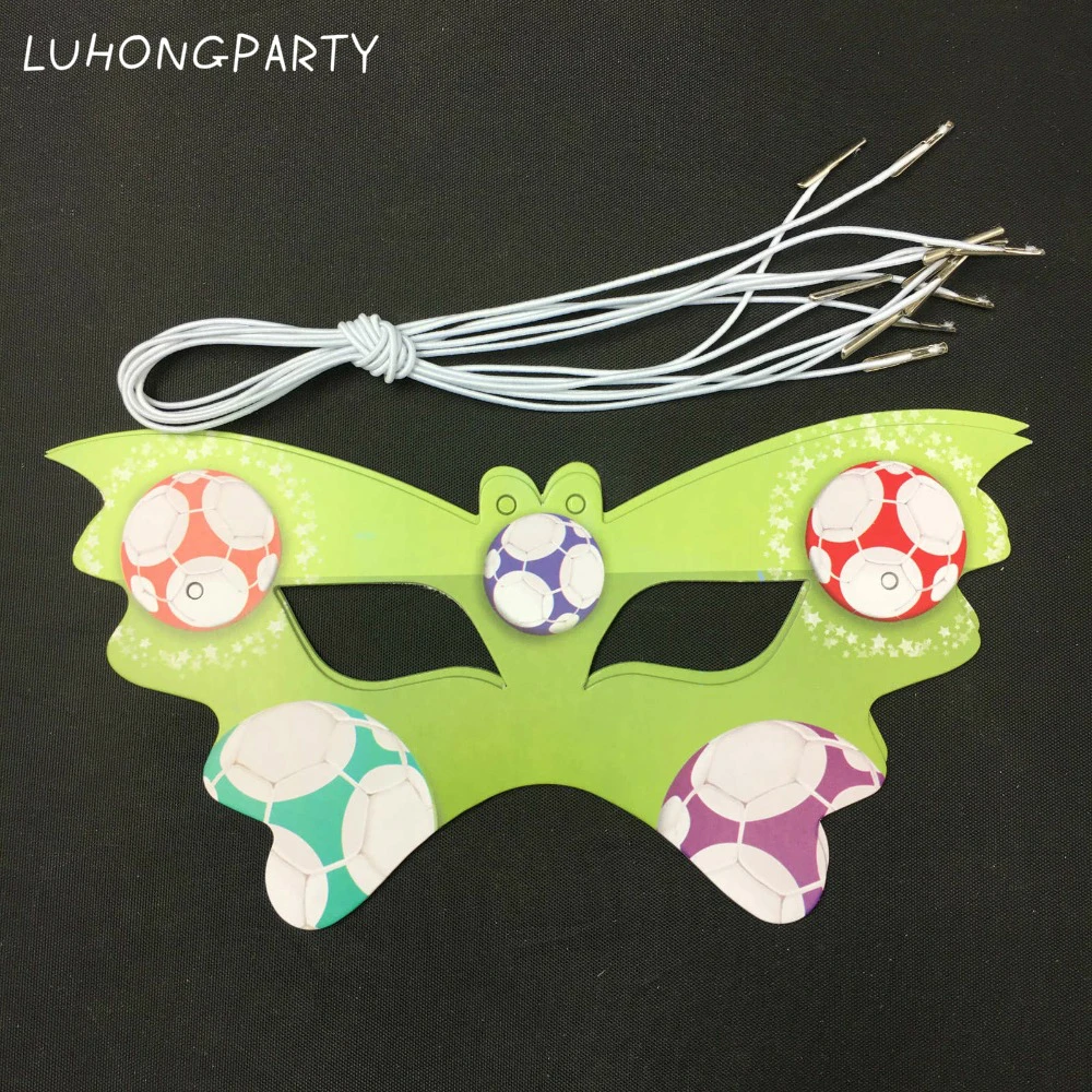 12pcs Football theme paper Masks with strings for kids Eye Mask