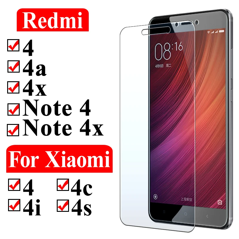 Защитное стекло для Xiaomi Redmi 4x защита экрана на Ksiomi Note 4 X 4A армированный закаленное xiomi 4i 4S 4c xiami xomi чехол