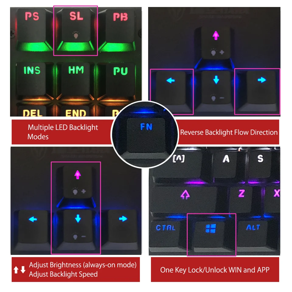 JK300 USB Проводная игровая клавиатура Механическая синяя ось RGB подсветка металлическая эргономичная мультимедийная клавиатура 104 клавиш