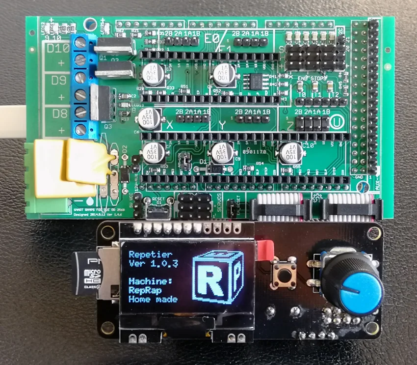 

SMART Ramps + AZSMZ 12864 OLED 1.3" Wifi ESP3D For Arduino Due Like RAMPS-FD or RADDS 3D print control board panel ) github