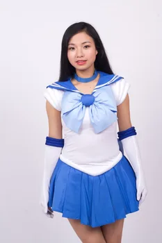 

Sailor Mercury Blue Cosplay Costume Uniform Dress Sailor Moon Fancy Dress Customized